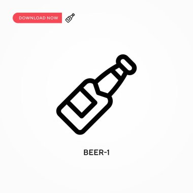 Bira-1 basit vektör simgesi. Web sitesi veya mobil uygulama için modern, basit düz vektör çizimi