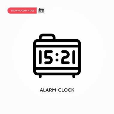 Alarm saati basit vektör simgesi. Web sitesi veya mobil uygulama için modern, basit düz vektör çizimi