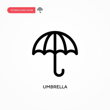 Şemsiye Basit vektör simgesi. Web sitesi veya mobil uygulama için modern, basit düz vektör çizimi