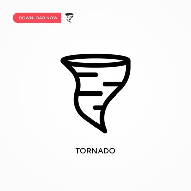 Tornado Basit vektör simgesi. Web sitesi veya mobil uygulama için modern, basit düz vektör çizimi