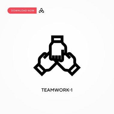Takım çalışması - 1 Basit vektör simgesi. Web sitesi veya mobil uygulama için modern, basit düz vektör çizimi
