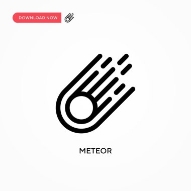 Meteor Basit vektör simgesi. Web sitesi veya mobil uygulama için modern, basit düz vektör çizimi
