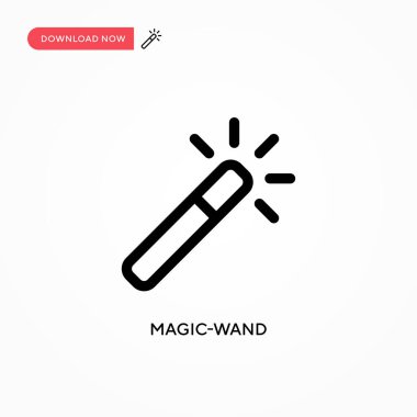 Sihirli değnek basit vektör simgesi. Web sitesi veya mobil uygulama için modern, basit düz vektör çizimi