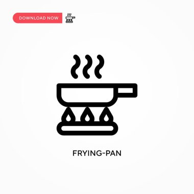 Kızartma tavası basit vektör simgesi. Web sitesi veya mobil uygulama için modern, basit düz vektör çizimi