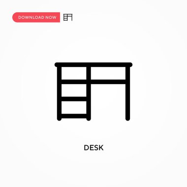 Masa Basit vektör simgesi. Web sitesi veya mobil uygulama için modern, basit düz vektör çizimi