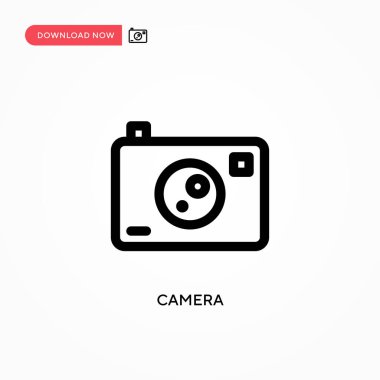 Kamera basit vektör simgesi. Web sitesi veya mobil uygulama için modern, basit düz vektör çizimi