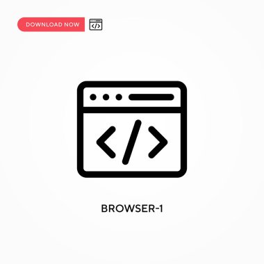 Tarayıcı 1 basit vektör simgesi. Web sitesi veya mobil uygulama için modern, basit düz vektör çizimi