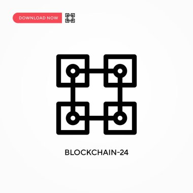 Blokchain-24 Basit vektör simgesi. Web sitesi veya mobil uygulama için modern, basit düz vektör çizimi