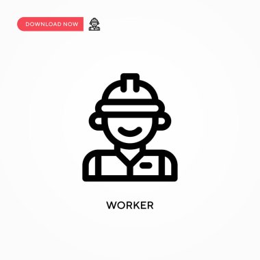 Worker Basit vektör simgesi. Web sitesi veya mobil uygulama için modern, basit düz vektör çizimi