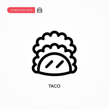 Taco Basit vektör simgesi. Web sitesi veya mobil uygulama için modern, basit düz vektör çizimi