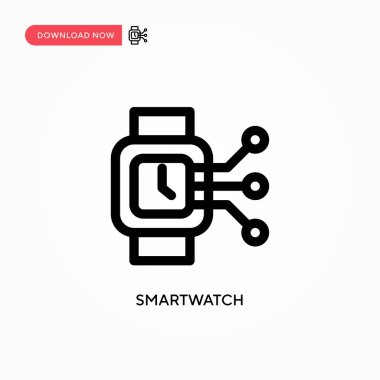 Smartwatch Basit vektör simgesi. Web sitesi veya mobil uygulama için modern, basit düz vektör çizimi