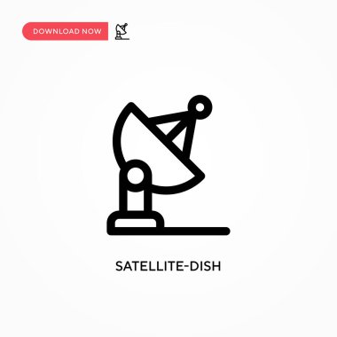 Uydu çanağı basit vektör simgesi. Web sitesi veya mobil uygulama için modern, basit düz vektör çizimi