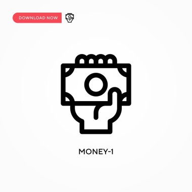 Para-1 basit vektör simgesi. Web sitesi veya mobil uygulama için modern, basit düz vektör çizimi