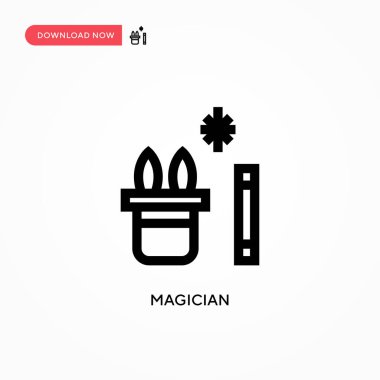 Sihirbaz basit vektör simgesi. Web sitesi veya mobil uygulama için modern, basit düz vektör çizimi