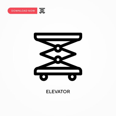 Asansör basit vektör simgesi. Web sitesi veya mobil uygulama için modern, basit düz vektör çizimi
