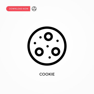 Kurabiye Basit vektör simgesi. Web sitesi veya mobil uygulama için modern, basit düz vektör çizimi