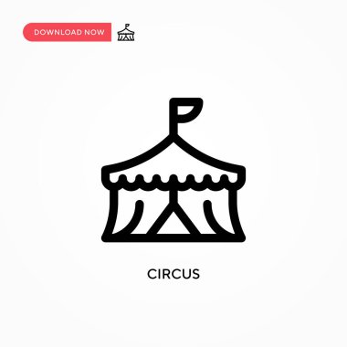 Basit Sirk vektör simgesi. Web sitesi veya mobil uygulama için modern, basit düz vektör çizimi