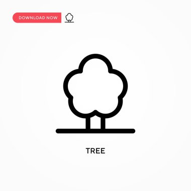 Ağaç basit vektör simgesi. Web sitesi veya mobil uygulama için modern, basit düz vektör çizimi