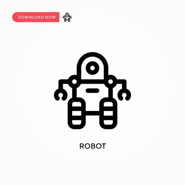 Robot Basit vektör simgesi. Web sitesi veya mobil uygulama için modern, basit düz vektör çizimi