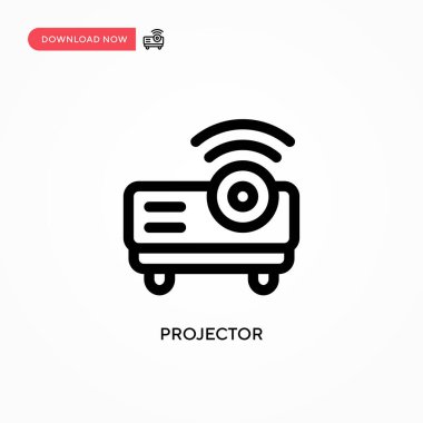 Projektör Basit vektör simgesi. Web sitesi veya mobil uygulama için modern, basit düz vektör çizimi
