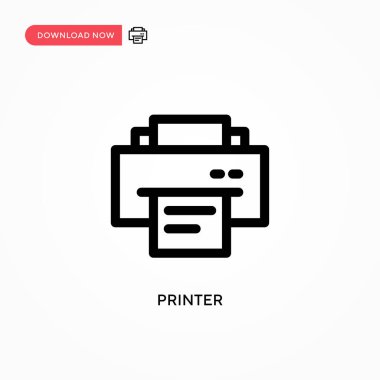 Yazıcı Basit vektör simgesi. Web sitesi veya mobil uygulama için modern, basit düz vektör çizimi