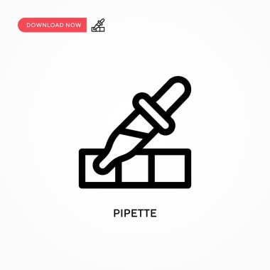 Pipette Basit vektör simgesi. Web sitesi veya mobil uygulama için modern, basit düz vektör çizimi