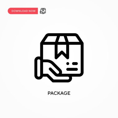 Paket Basit vektör simgesi. Web sitesi veya mobil uygulama için modern, basit düz vektör çizimi