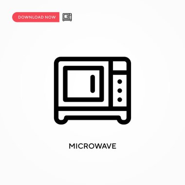 Mikrodalga basit vektör simgesi. Web sitesi veya mobil uygulama için modern, basit düz vektör çizimi