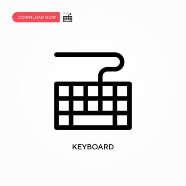 Klavye Basit vektör simgesi. Web sitesi veya mobil uygulama için modern, basit düz vektör çizimi