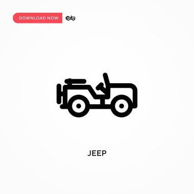 Basit Jeep vektör simgesi. Web sitesi veya mobil uygulama için modern, basit düz vektör çizimi