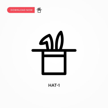 Şapka-1 Basit vektör simgesi. Web sitesi veya mobil uygulama için modern, basit düz vektör çizimi