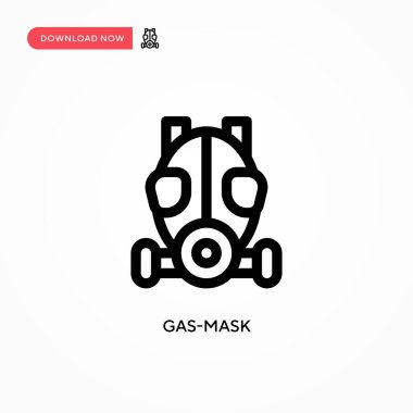 Gaz maskesi basit vektör simgesi. Web sitesi veya mobil uygulama için modern, basit düz vektör çizimi