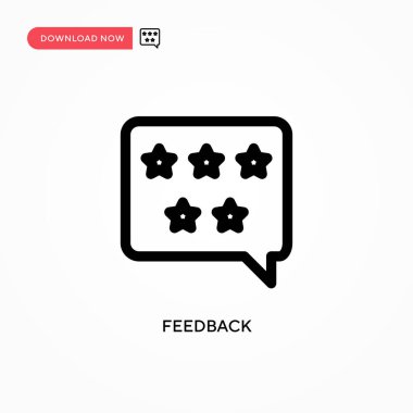 Geri besleme Basit vektör simgesi. Web sitesi veya mobil uygulama için modern, basit düz vektör çizimi