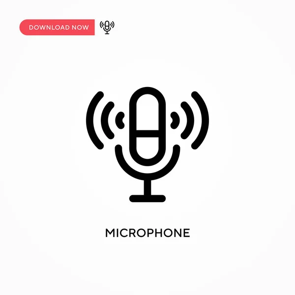 Mikrofon Basit Vektör Simgesi Web Sitesi Veya Mobil Uygulama Için — Stok Vektör