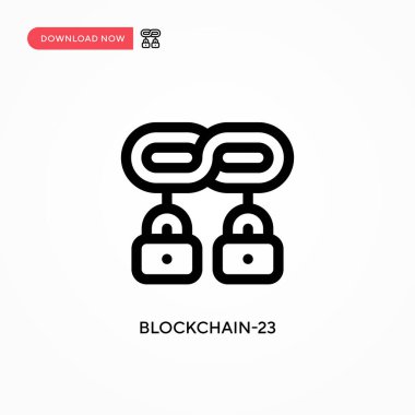Blockchain-23 Basit vektör simgesi. Web sitesi veya mobil uygulama için modern, basit düz vektör çizimi