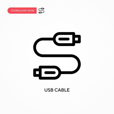 Kullanıcı kablosu basit vektör simgesi. Web sitesi veya mobil uygulama için modern, basit düz vektör çizimi
