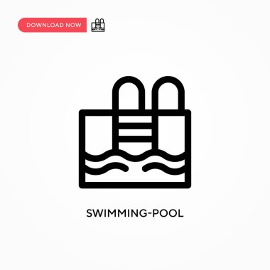 Yüzme havuzu basit vektör simgesi. Web sitesi veya mobil uygulama için modern, basit düz vektör çizimi