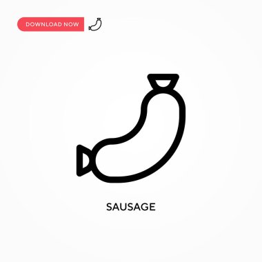 Sosis basit vektör simgesi. Web sitesi veya mobil uygulama için modern, basit düz vektör çizimi