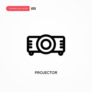 Projektör Basit vektör simgesi. Web sitesi veya mobil uygulama için modern, basit düz vektör çizimi