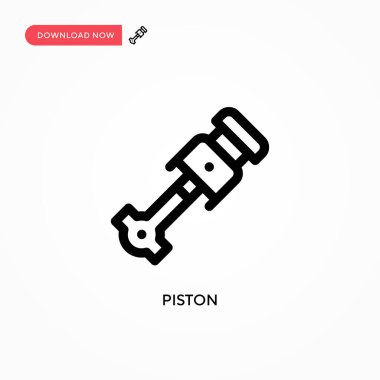 Piston Basit vektör simgesi. Web sitesi veya mobil uygulama için modern, basit düz vektör çizimi