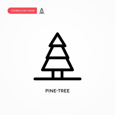 Çam ağacı basit vektör simgesi. Web sitesi veya mobil uygulama için modern, basit düz vektör çizimi
