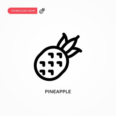 Ananas Basit vektör simgesi. Web sitesi veya mobil uygulama için modern, basit düz vektör çizimi