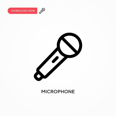 Mikrofon basit vektör simgesi. Web sitesi veya mobil uygulama için modern, basit düz vektör çizimi