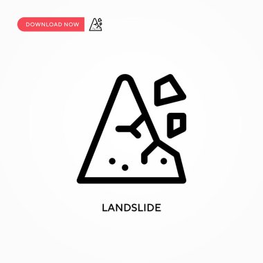 Heyelan Basit vektör simgesi. Web sitesi veya mobil uygulama için modern, basit düz vektör çizimi