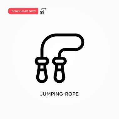 İp atlama basit vektör simgesi. Web sitesi veya mobil uygulama için modern, basit düz vektör çizimi