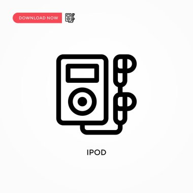 Ipod Basit vektör simgesi. Web sitesi veya mobil uygulama için modern, basit düz vektör çizimi