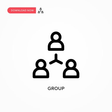 Basit Grup vektör simgesi. Web sitesi veya mobil uygulama için modern, basit düz vektör çizimi