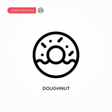 Çörek basit vektör ikonu. Web sitesi veya mobil uygulama için modern, basit düz vektör çizimi