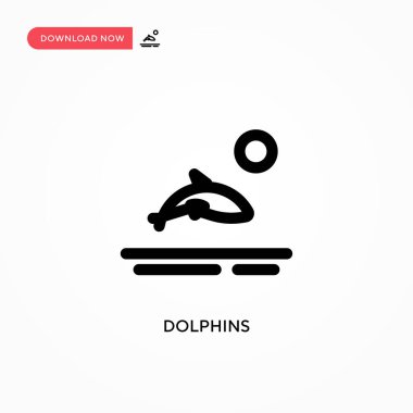 Yunuslar basit vektör simgesi. Web sitesi veya mobil uygulama için modern, basit düz vektör çizimi