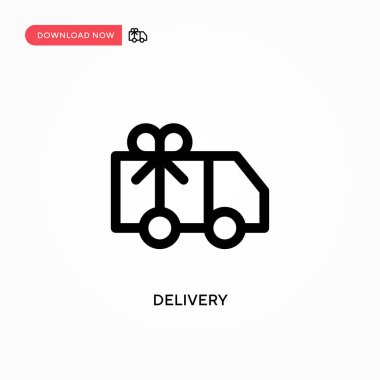 Teslimat basit vektör simgesi. Web sitesi veya mobil uygulama için modern, basit düz vektör çizimi